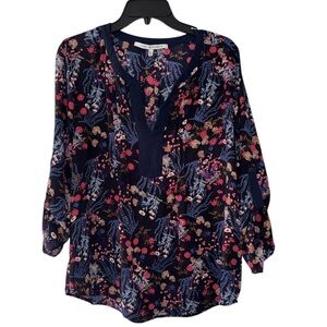 Collective Concepts Womens 3/4 Sleeve Floral Print Blouse Size large